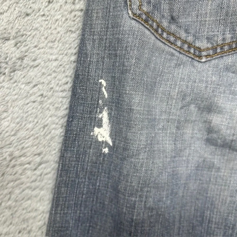 Levis 505 Jeans Mens 33x32 Blue Regular Fit Denim Distressed Paint‎ Stains
